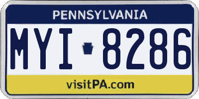PA license plate MYI8286