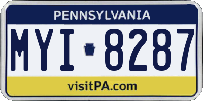 PA license plate MYI8287