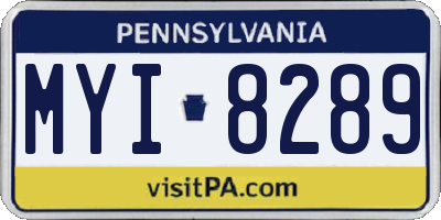 PA license plate MYI8289