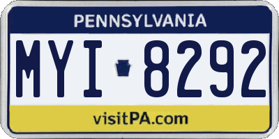 PA license plate MYI8292