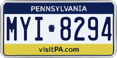 PA license plate MYI8294