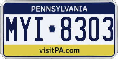 PA license plate MYI8303