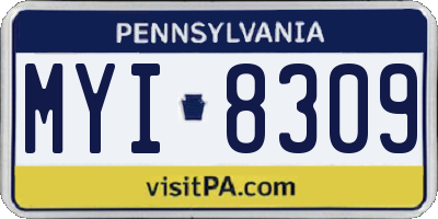 PA license plate MYI8309