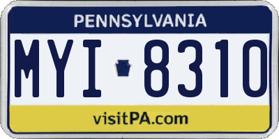 PA license plate MYI8310