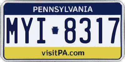 PA license plate MYI8317