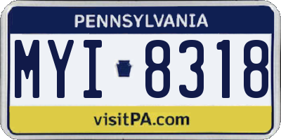 PA license plate MYI8318