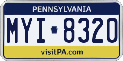 PA license plate MYI8320
