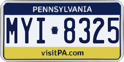 PA license plate MYI8325