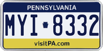 PA license plate MYI8332