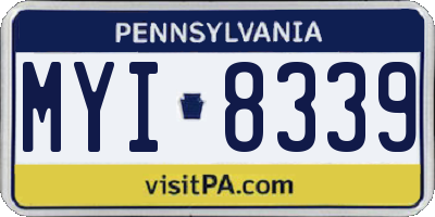 PA license plate MYI8339