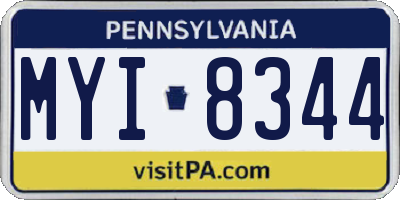 PA license plate MYI8344