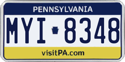 PA license plate MYI8348
