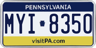 PA license plate MYI8350