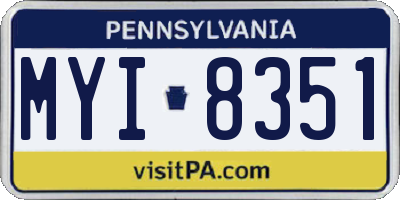PA license plate MYI8351