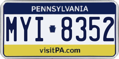 PA license plate MYI8352