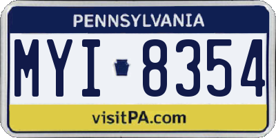 PA license plate MYI8354
