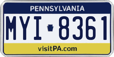 PA license plate MYI8361