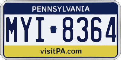 PA license plate MYI8364