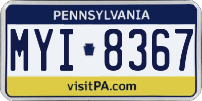PA license plate MYI8367