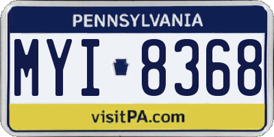 PA license plate MYI8368