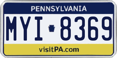 PA license plate MYI8369