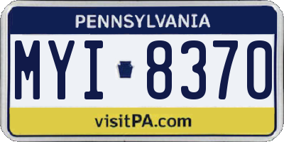 PA license plate MYI8370