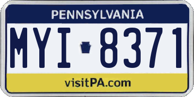 PA license plate MYI8371