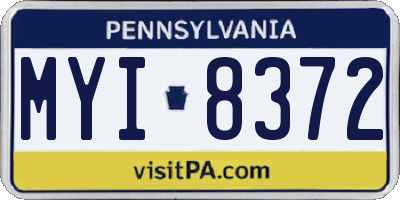 PA license plate MYI8372