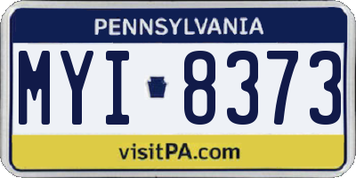 PA license plate MYI8373