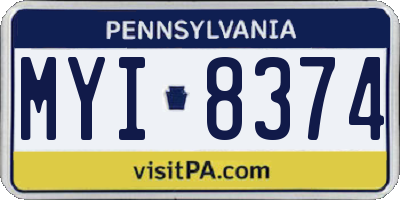 PA license plate MYI8374
