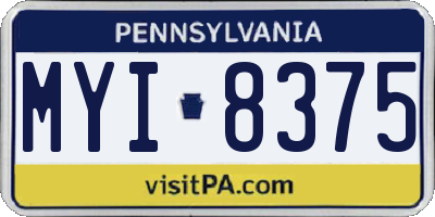 PA license plate MYI8375