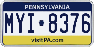 PA license plate MYI8376