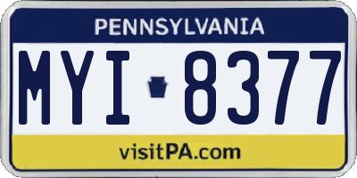 PA license plate MYI8377