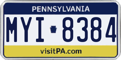 PA license plate MYI8384