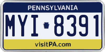 PA license plate MYI8391