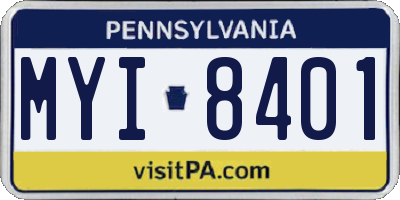 PA license plate MYI8401