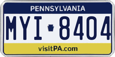 PA license plate MYI8404