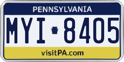 PA license plate MYI8405