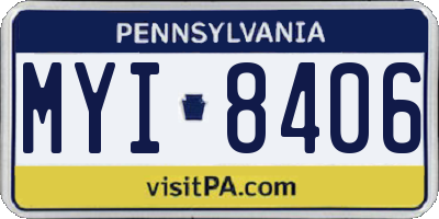 PA license plate MYI8406