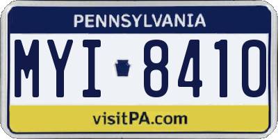 PA license plate MYI8410