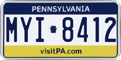 PA license plate MYI8412