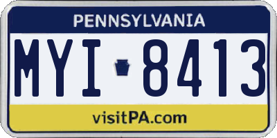 PA license plate MYI8413