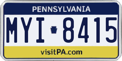PA license plate MYI8415