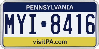 PA license plate MYI8416