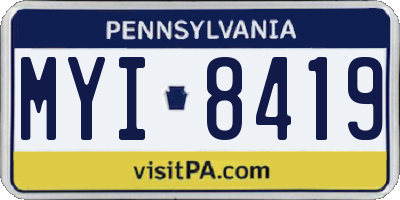 PA license plate MYI8419