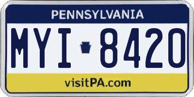 PA license plate MYI8420