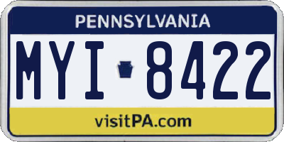 PA license plate MYI8422