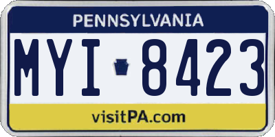 PA license plate MYI8423