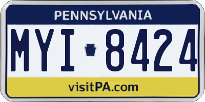 PA license plate MYI8424