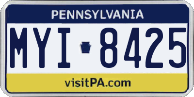 PA license plate MYI8425